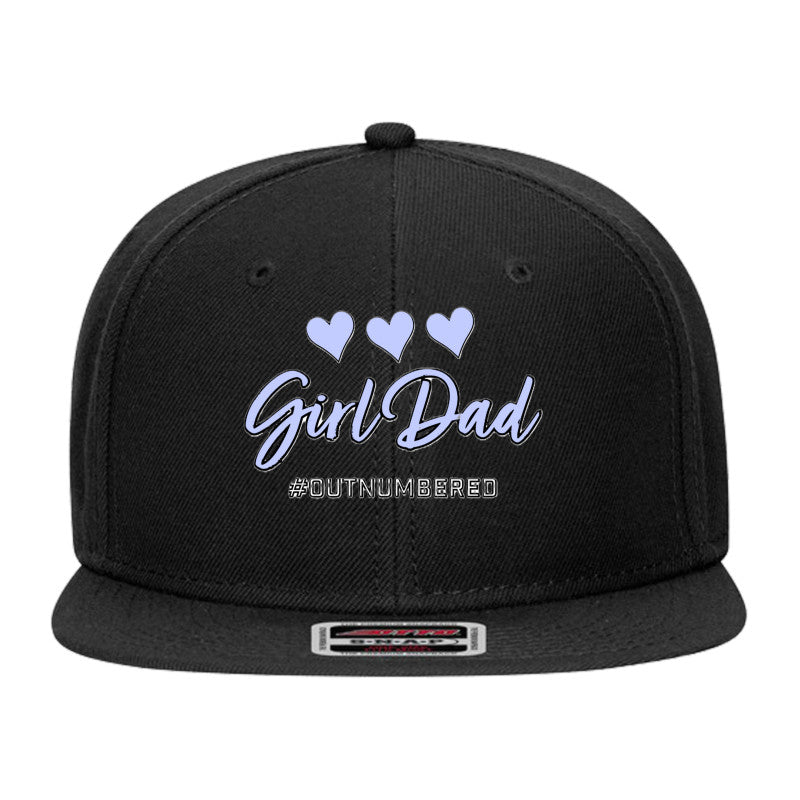 Girl Dad #outnumbered Mid Profile Snapback Hat - Dad Bod Streetwear - 