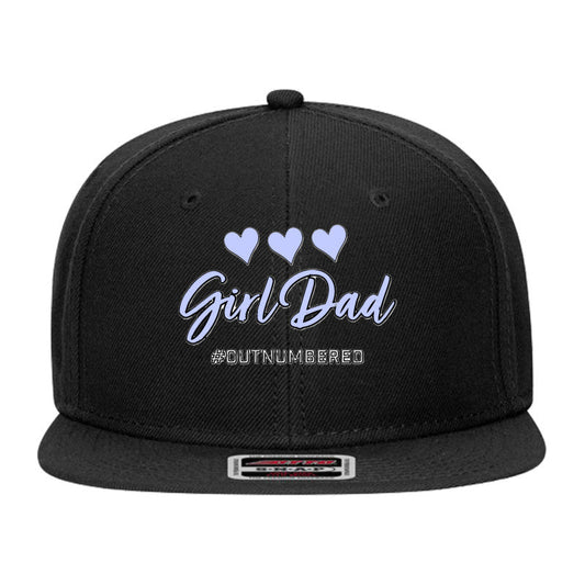 Girl Dad #outnumbered Mid Profile Snapback Hat - Dad Bod Streetwear - 