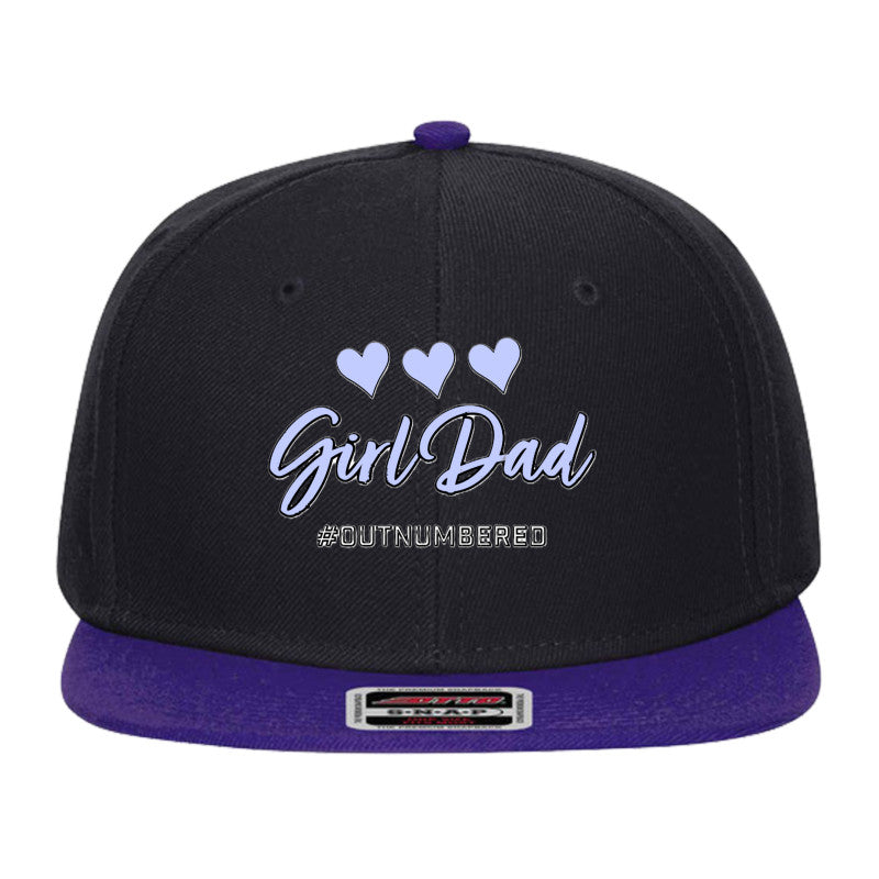 Girl Dad #outnumbered Mid Profile Snapback Hat - Dad Bod Streetwear - 