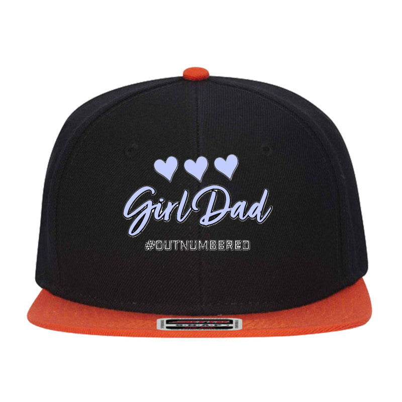 Girl Dad #outnumbered Mid Profile Snapback Hat - Dad Bod Streetwear - 