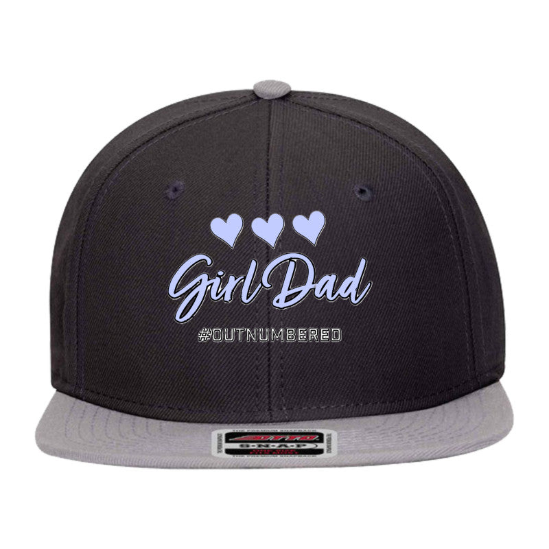 Girl Dad #outnumbered Mid Profile Snapback Hat - Dad Bod Streetwear - 