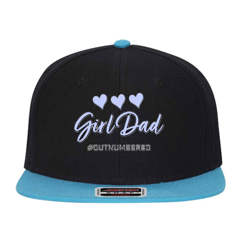 Girl Dad #outnumbered Mid Profile Snapback Hat - Dad Bod Streetwear - 