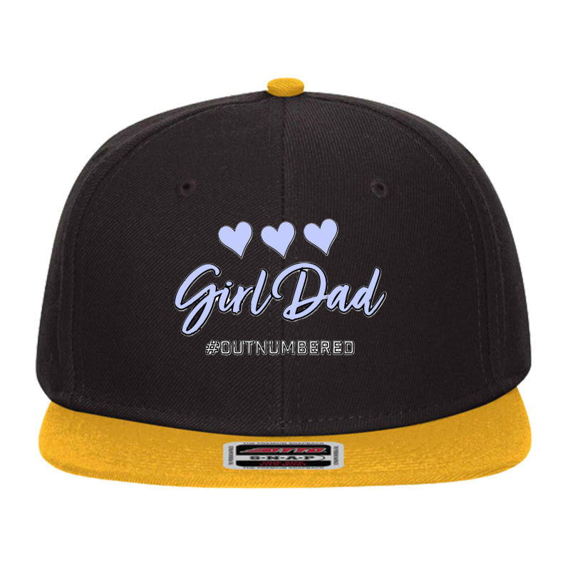 Girl Dad #outnumbered Mid Profile Snapback Hat - Dad Bod Streetwear - 