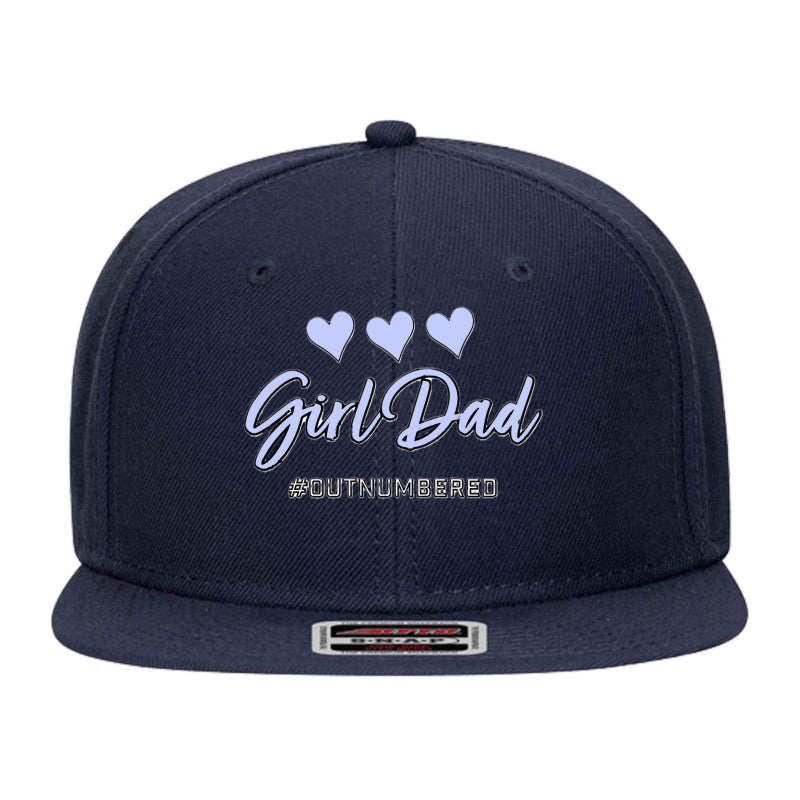 Girl Dad #outnumbered Mid Profile Snapback Hat - Dad Bod Streetwear - 