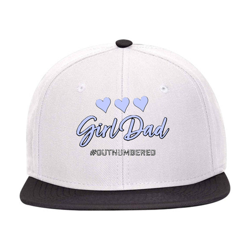 Girl Dad #outnumbered Mid Profile Snapback Hat - Dad Bod Streetwear - 