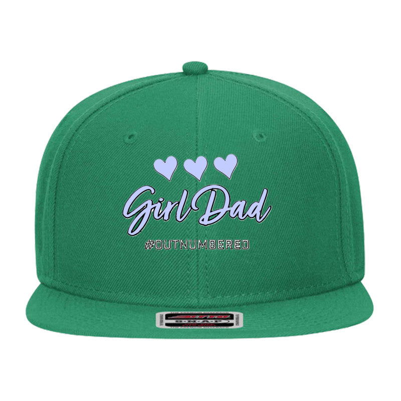 Girl Dad #outnumbered Mid Profile Snapback Hat - Dad Bod Streetwear - 