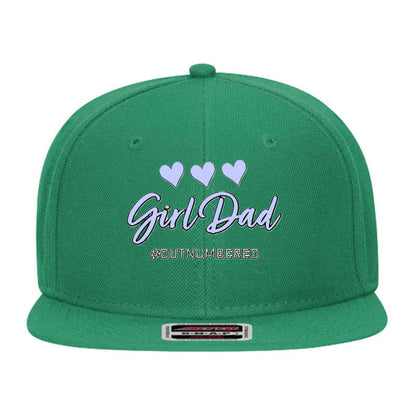 Girl Dad #outnumbered Mid Profile Snapback Hat - Dad Bod Streetwear - 