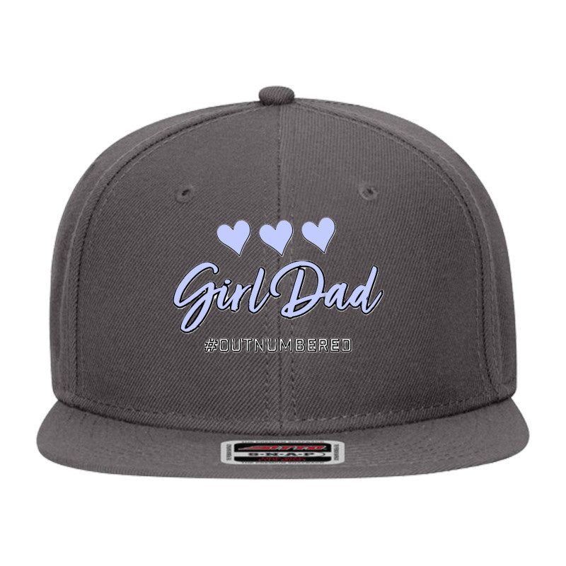 Girl Dad #outnumbered Mid Profile Snapback Hat - Dad Bod Streetwear - 