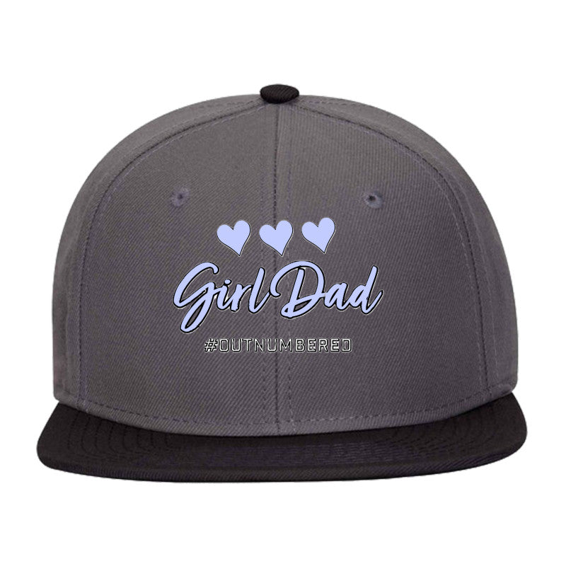 Girl Dad #outnumbered Mid Profile Snapback Hat - Dad Bod Streetwear - 