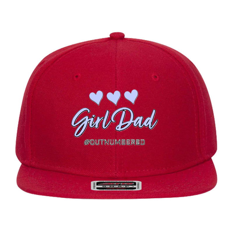 Girl Dad #outnumbered Mid Profile Snapback Hat - Dad Bod Streetwear - 
