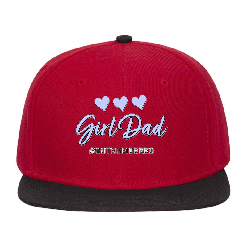 Girl Dad #outnumbered Mid Profile Snapback Hat - Dad Bod Streetwear - 