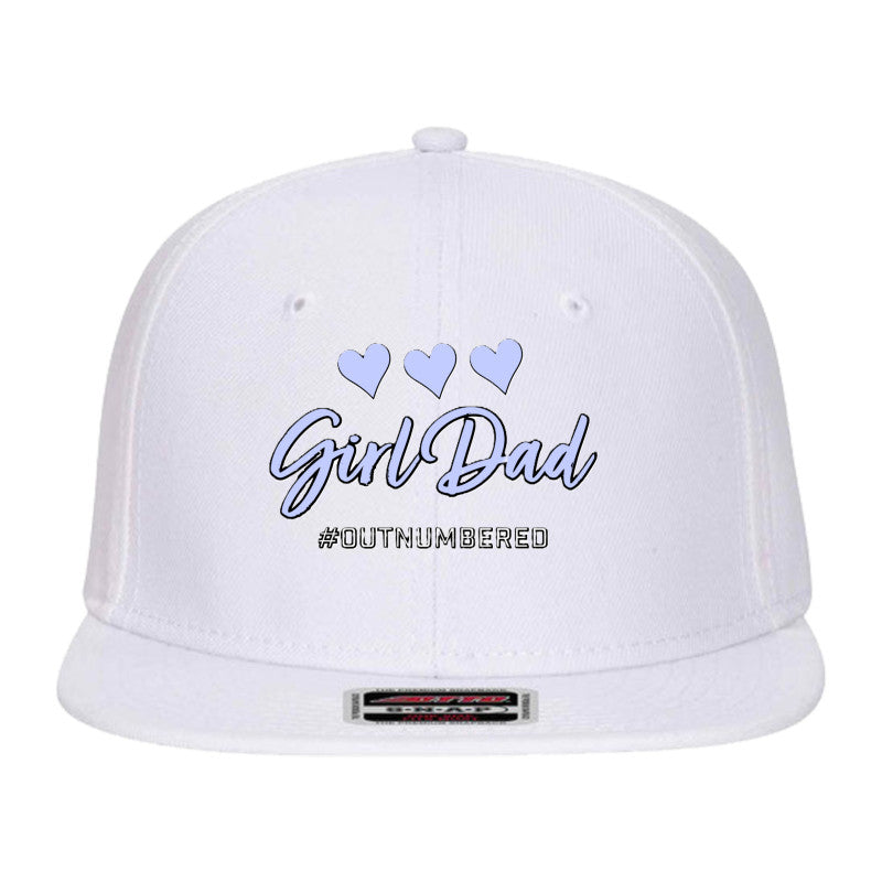 Girl Dad #outnumbered Mid Profile Snapback Hat - Dad Bod Streetwear - 