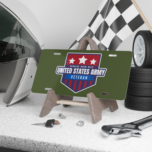 Service Before Self US Army Vanity Plate - Dad Bod Streetwear - 